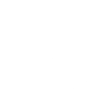 White flame outline graphic