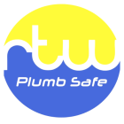 A slightly transparent version of the RTW Plumb Safe Logo