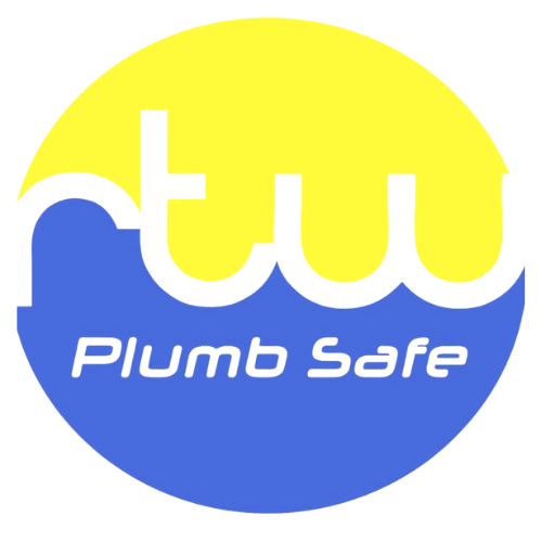 A slightly transparent version of the RTW Plumb Safe Logo